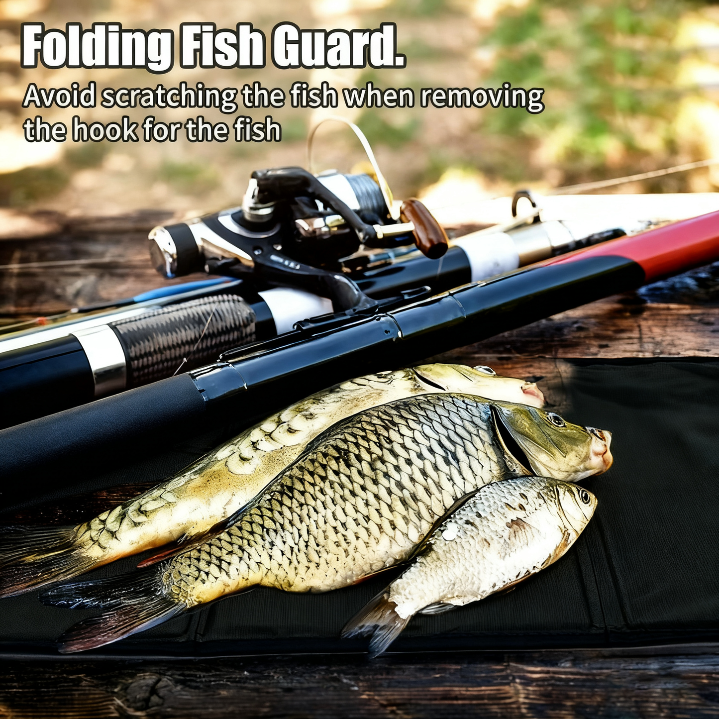 Foldable fishing unhooking guard
