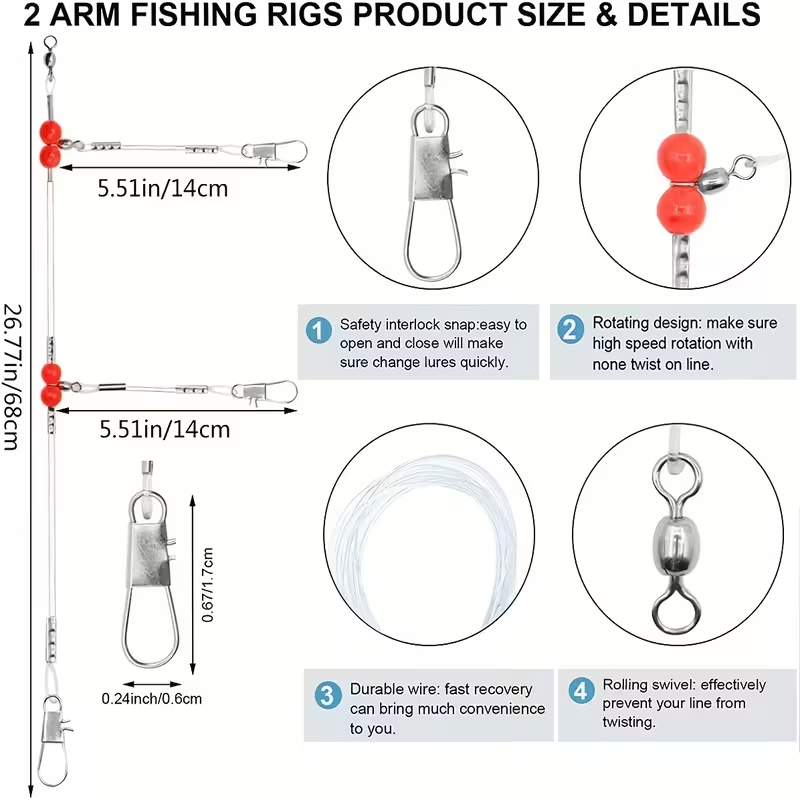 2 - Arm Fishing Rigs: Double Your Fishing Success