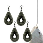 Fishing Lead Weights - Teardrop Shape with Coated Surface, Hollow Carp Weights for Slow Release Bait, Fits Any Clip, Valentine'S Day Fishing Accessories, Mixed Colors, Durable & Lightweight Design for Freshwater & Saltwater Fishing, Fishing Weights