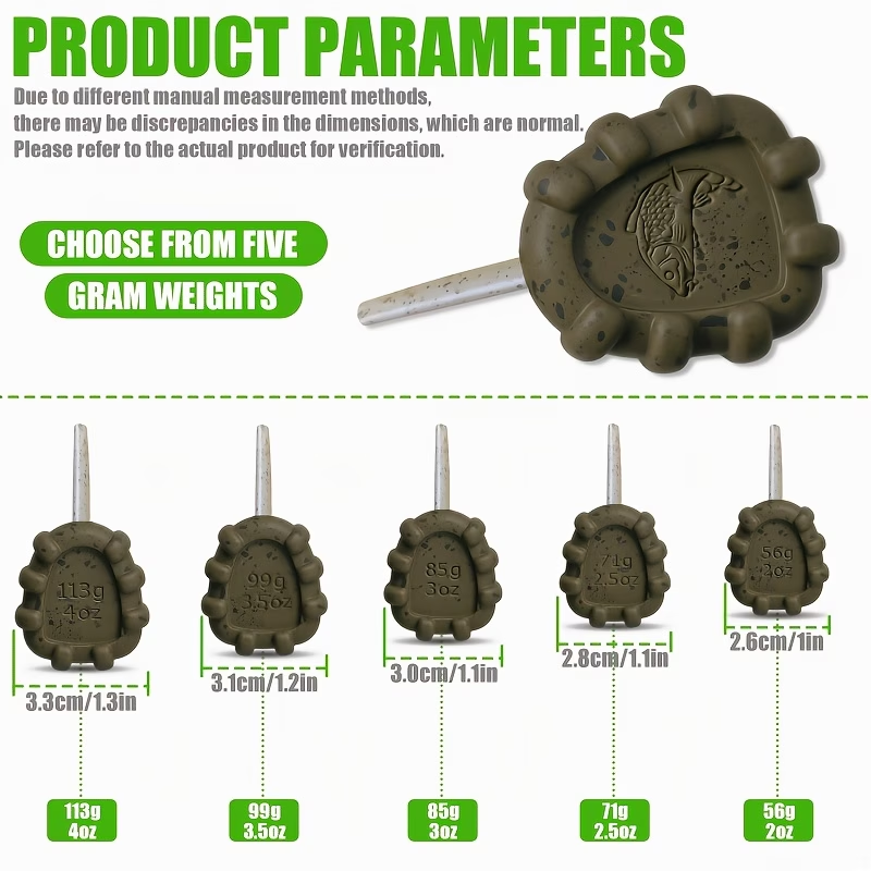 Inline Gripper Carp Fishing Leads – Anti-Roll Sinkers (3 Pack)