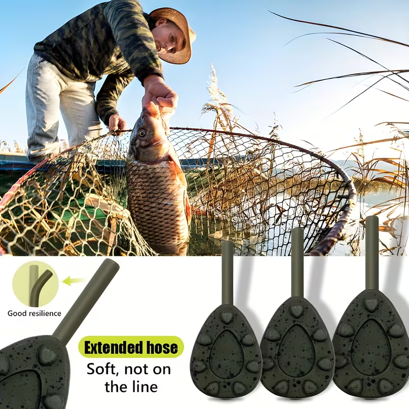 Inline Gripper Carp Fishing Leads – Camo Coated Sinkers