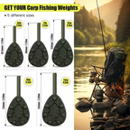 Inline Gripper Carp Fishing Leads – Camo Coated Sinkers