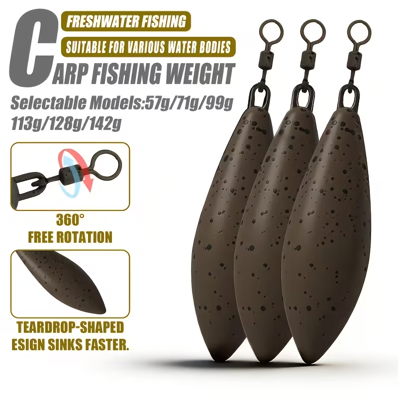 Tournament Casting Carp Lead – Long Distance Bomb Sinker 3 per pack