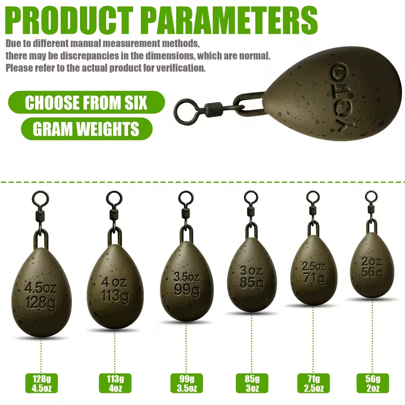 Dumpy Pear Swivel Lead （3 per package）
