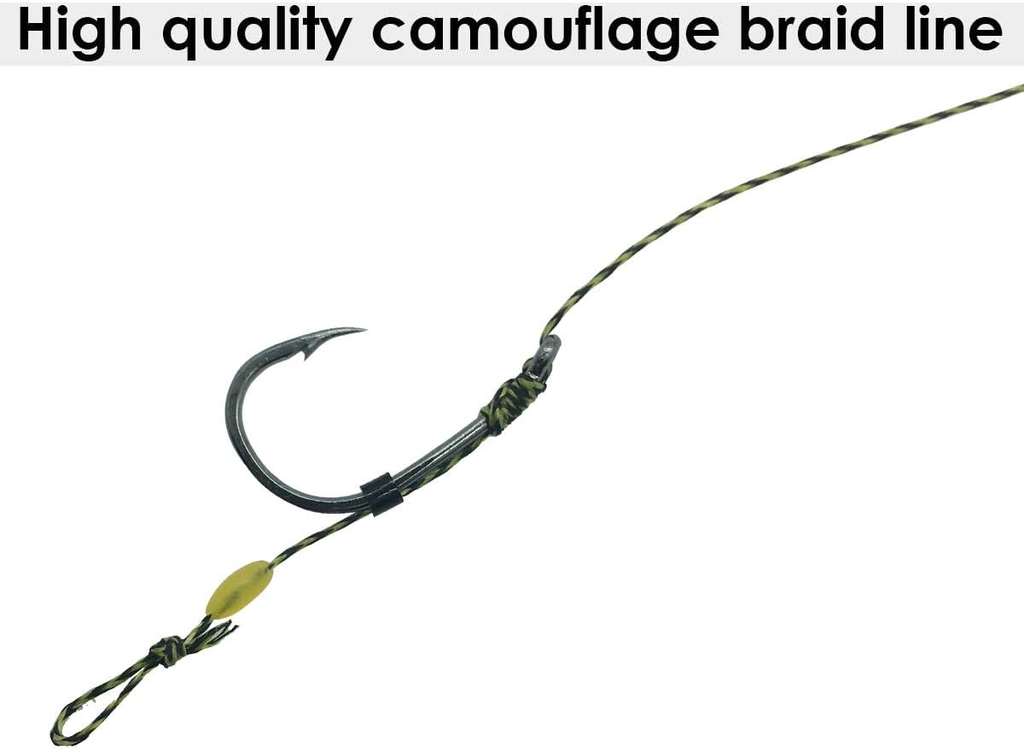 24PCS-Carp-Fishing-Hair-Rigs,Carp Fishing Gear with Wide Gape Hook,Zig Rigs Carp Fishing Kit with Carp Accessories