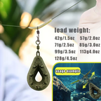 Fishing Lead Weights - Teardrop Shape with Coated Surface, Hollow Carp Weights for Slow Release Bait, Fits Any Clip, Valentine'S Day Fishing Accessories, Mixed Colors, Durable & Lightweight Design for Freshwater & Saltwater Fishing, Fishing Weights