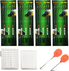 24PCS-Carp-Fishing-Hair-Rigs,Carp Fishing Gear with Wide Gape Hook,Zig Rigs Carp Fishing Kit with Carp Accessories