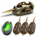 Carp Fishing Method Feeders Set - Inline Baiting Tool & Groundbait Sinker Cages with Easy-Press Compactor | Professional Carp Fishing Equipment for Coarse Fishing & Efficient Baiting