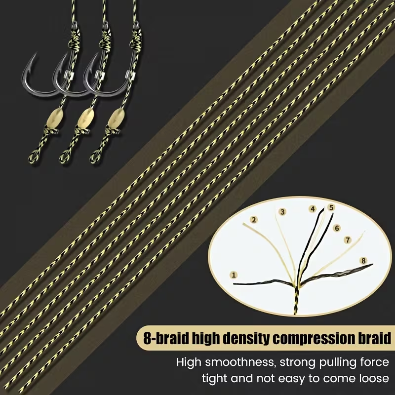 Carp Fishing Pre-Tied Hair Rig Set, Leadcore Leader with 4pcs Hair Rig And Fishing Sinker 56G/71G/85G/99G/113G/128G 2