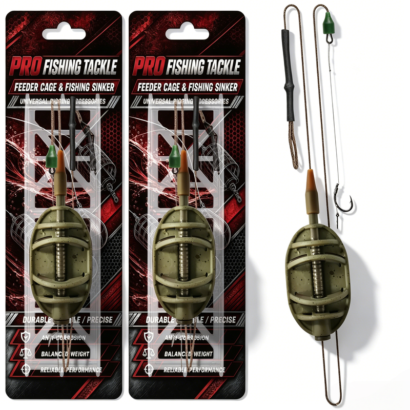 Carp Feeder Rig - New F Zinc Alloy Straight Single Hook