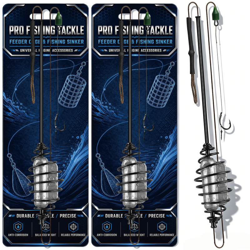 Carp Feeder Rig - Leaded Long Spring Straight Single Hook